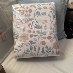 Pink Floral Bird Spring Area Rug