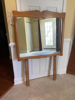 Maple Wood Frame Dresser Mirror
