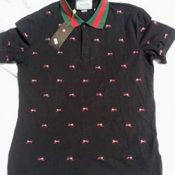 Gucci,  Embroidered Polo, Black, XXXL