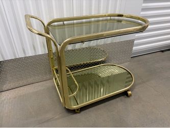 Vintage Hollywood Regency Brass Bar Cart
