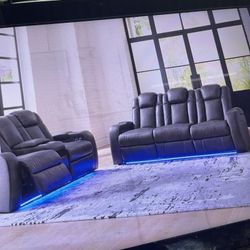 Power Reclining Sofa & Power Reclining Love Seat On Sale