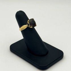 14k solid yellow gold 4Ct Brown Zircon Cushion-Cut stone ring size 6