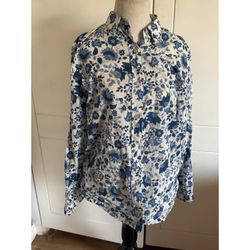 Vintage Polo Ralph Lauren Button Down Shirt Blue White Fits Women’s medium