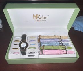 My Wish Collezioni Interchangeable Watch Set – Multiple Bands & Original Case
