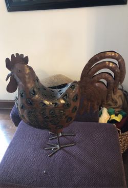 Decorative Metal Rooster 18 inches tall