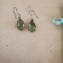 Peridot Pear Shape 925 Sterling Silver Earrings