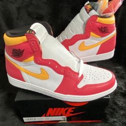 Jordan 1 Retro High Og Light Fusion Red Men Size 10.5