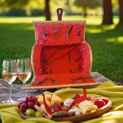 Cesta De  Picnic De Vino Y Quesos