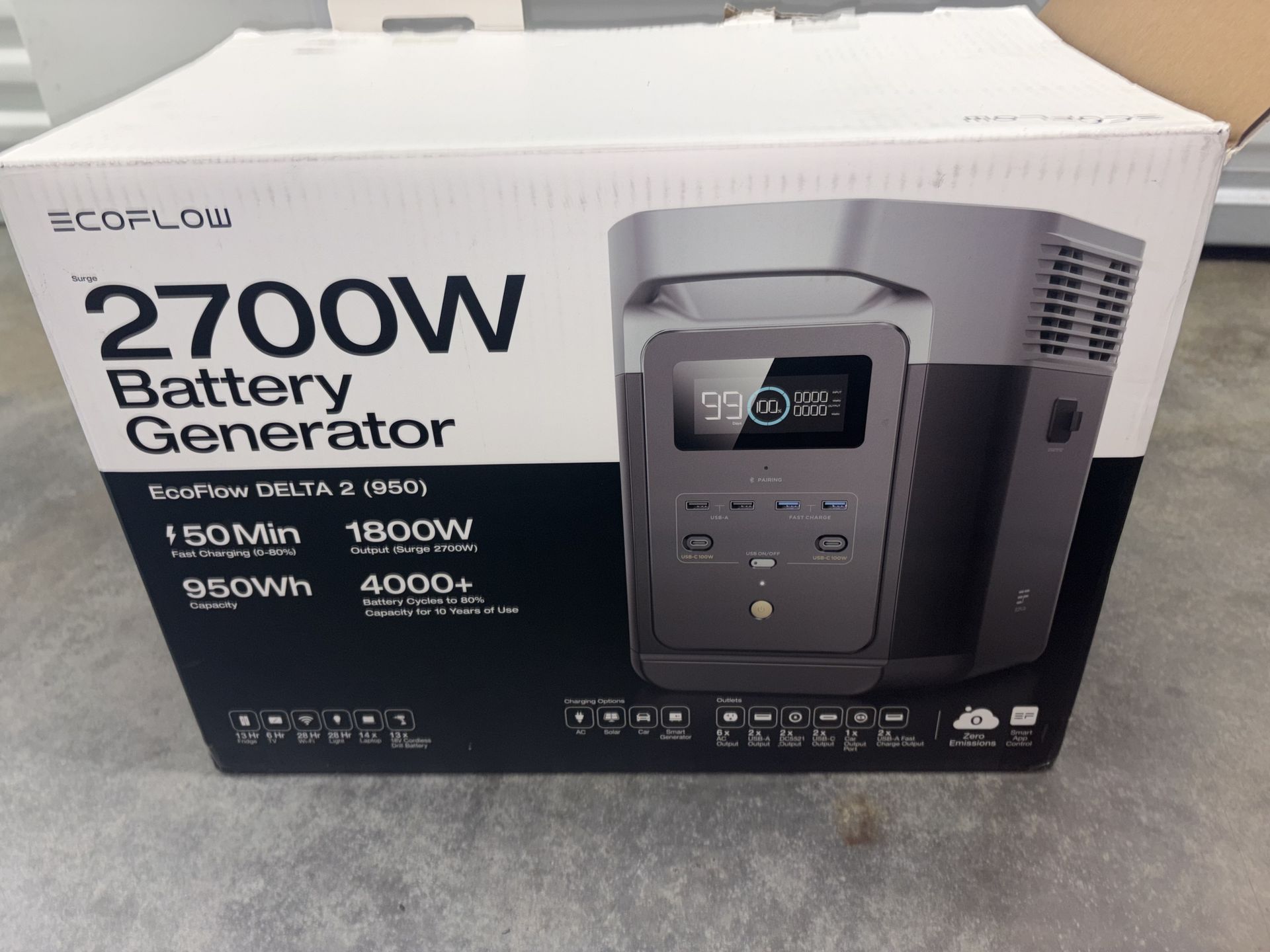 EcoFlow DELTA 2 950Wh Portable Power Station Battery