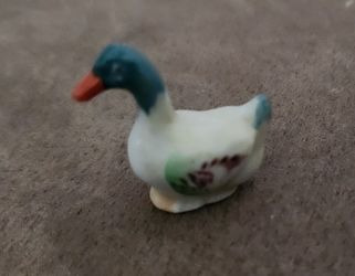 Miniature Ceramic Duck Figurine