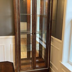 Solid Wood Display Cabinet – Glass Shelves