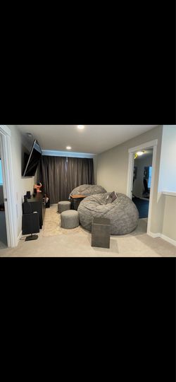 2x Lovesac SuperSac Complete Sets – Grey, Like New, Squattoman + Shrink Kit – Sell Separate or Together $975 OBO