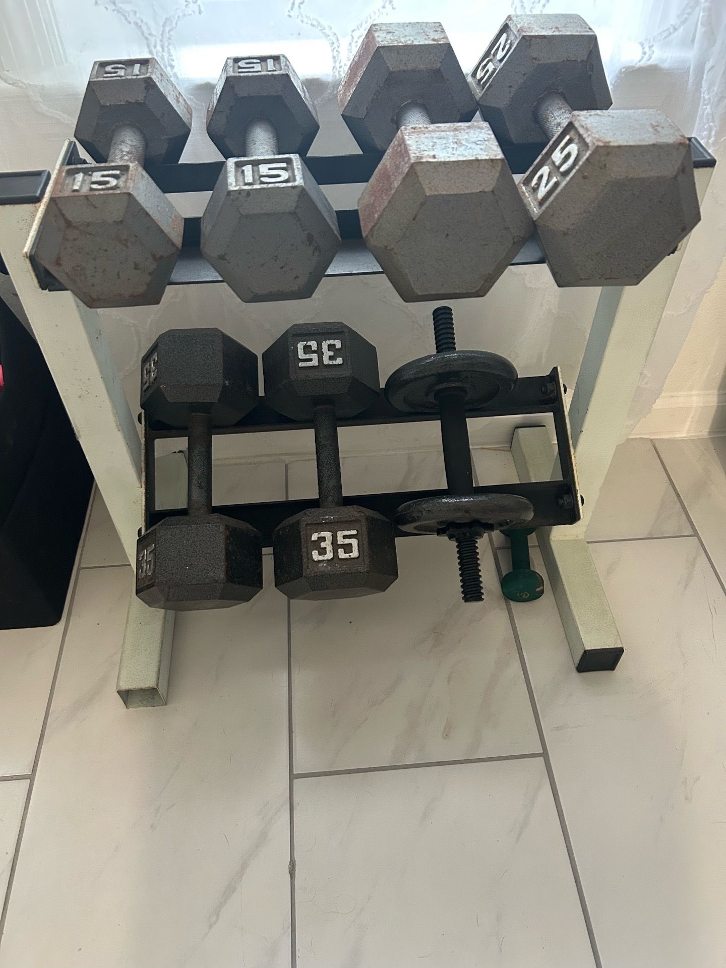 Dumbbell Set with Rack – 150lbs Fixed Weights + Adjustable Handle
