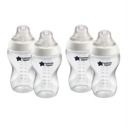 Set of 4 Tommee Tippee Baby Bottle 11oz Thicker Feed Nipple for Babies 6 Month+ New Condition 