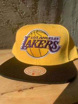 Los Angeles Lakers Basic Snapback Hat Mitchell & Ness (yellow And Black Tone)