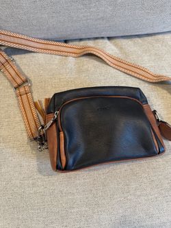 Black and Tan Leather Crossbody Bag