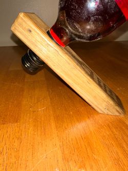 Handcrafted Wooden Single-Bottle Floating Balancer Stand 7.5" x 1.75" x 2"
