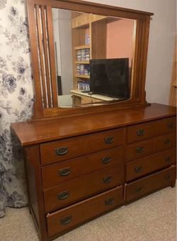 Wood Dresser with Mirror