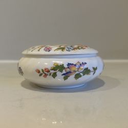 Vintage Aynsley Cottage Garden English Fine Bone China Ring Jewllery Trinket Box 