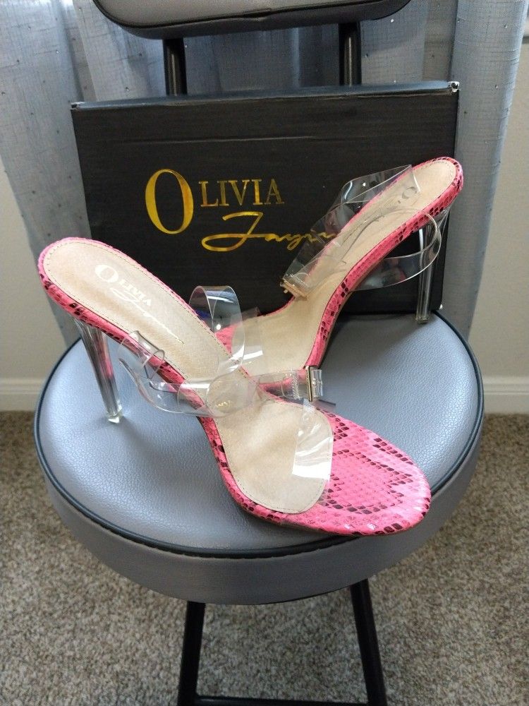 Hot Pink Snake Heels