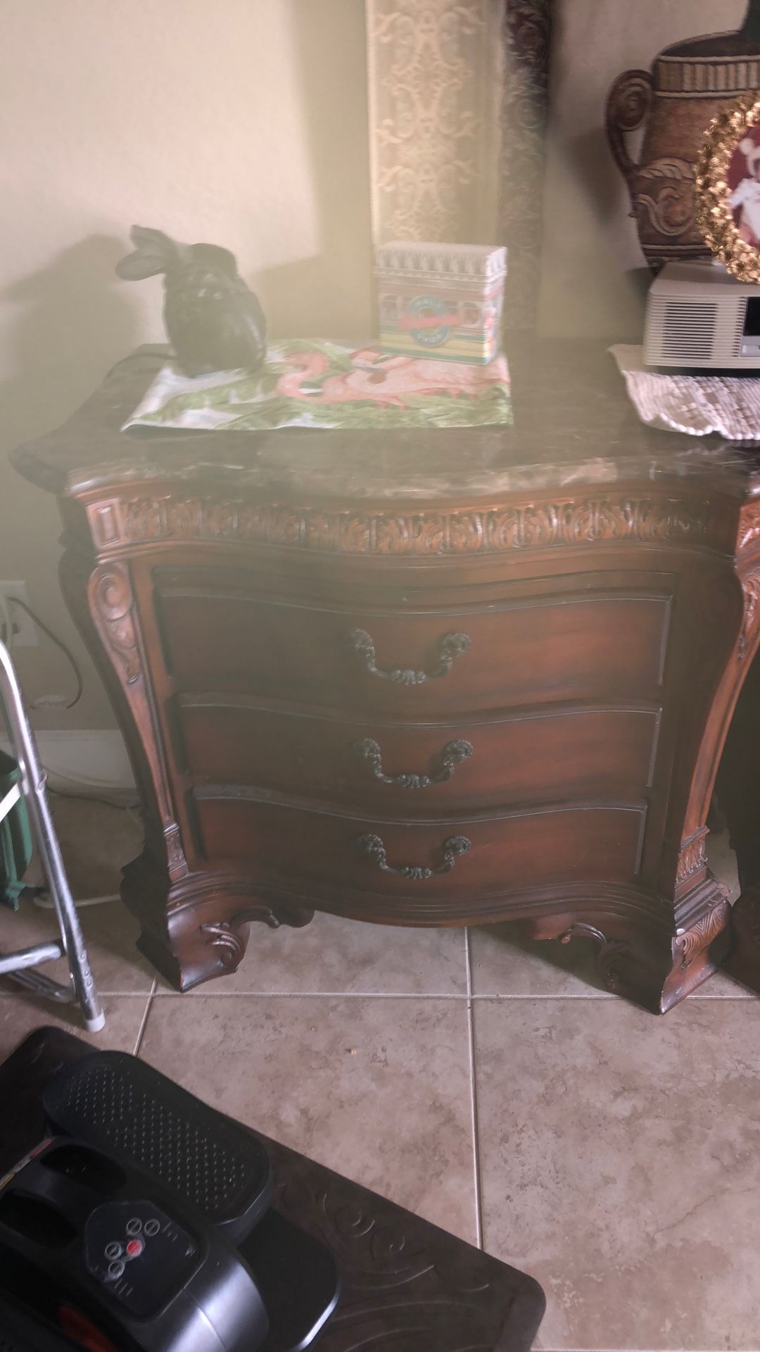 Elegant End Tables Or Nightstands With Marble Tops