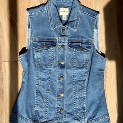 GH Bass & Co Blue Denim Sleeveless Vest Women’s Small
