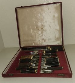 Vintage Antler Knife/Fork  With Carving Set   15 Piece