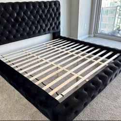 Black King Size Luxury Platform Bed Frame 
