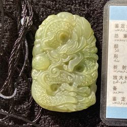 Certified jade Dragon pendant 