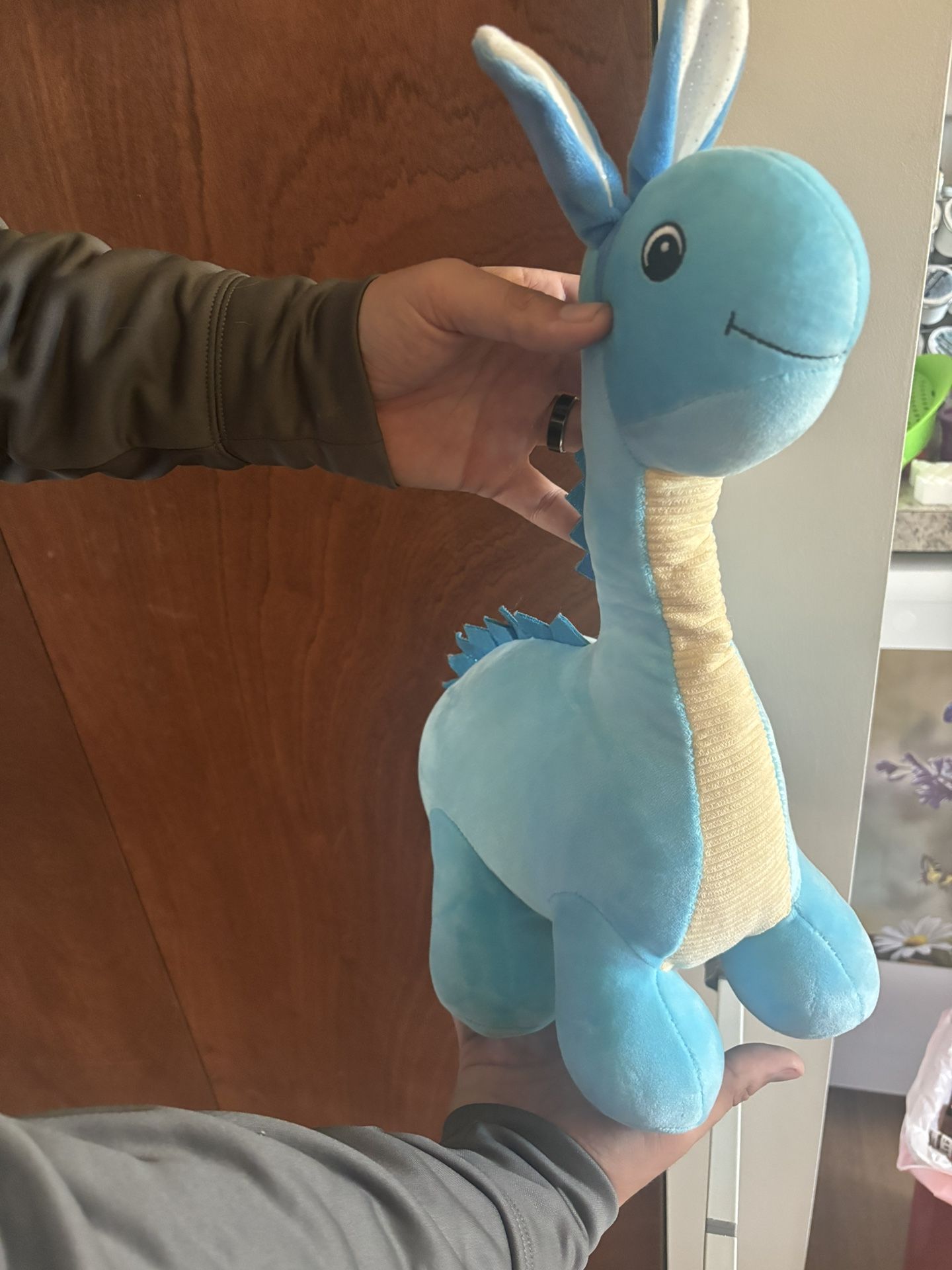 Stuffed Dinosaur With Bunny Ears