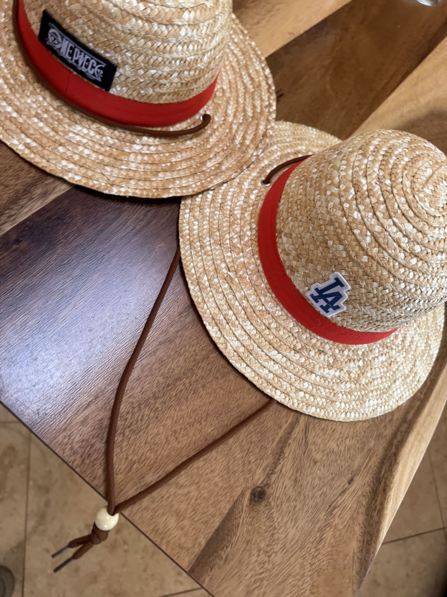 2 Brand New Straw hate Mknkey.D.Luffy Give Away Dodger stadium 7/03. Unworn NEW