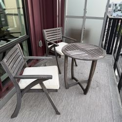 Free Balcony Furniture Set – 2 Chairs + Table with Cushions