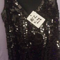 Women's Black Sequin Mini Dress Size Medium 