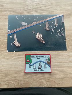 Tall Ship Star of India 11x14 photo & Patch, 1998 Sailng.