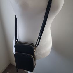 Black Crossbody 3 Pocket Bag