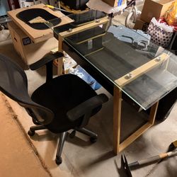 Glass Desk And Chair 