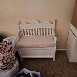 White Wooden Toy Chest