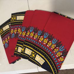 5 Red Dashiki Panels