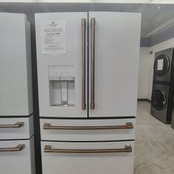 FEBRUARY SALE! GE CAFE 22 cu. ft. SMART 4 Door French Door Refrigerator W/ Hands Free AutoFill In Matte White, Counter Depth,  Smart HQ