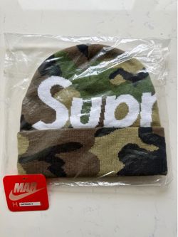 BRAND NEW Supreme Big Logo Beanie Woodland Camo Box Logo