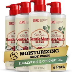 Old Spice Men's Body Wash GentleMan's Blend Eucalyptus and Coconut Oil (Pack of 4)