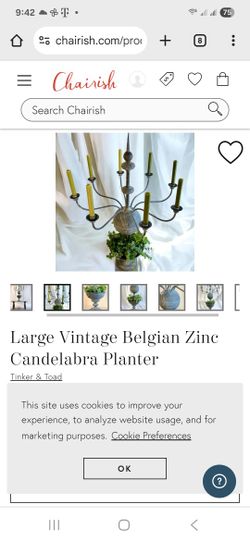 Great Center Piece / Belgian Zinc Candlelabra