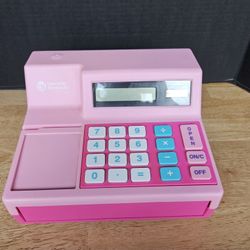 Learning Resources Pink Cash Register Play Money Calculator Pretend