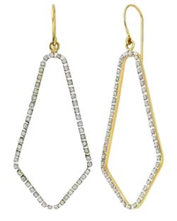 10k Gold Diamond Drop Geometric Dangle Earrings