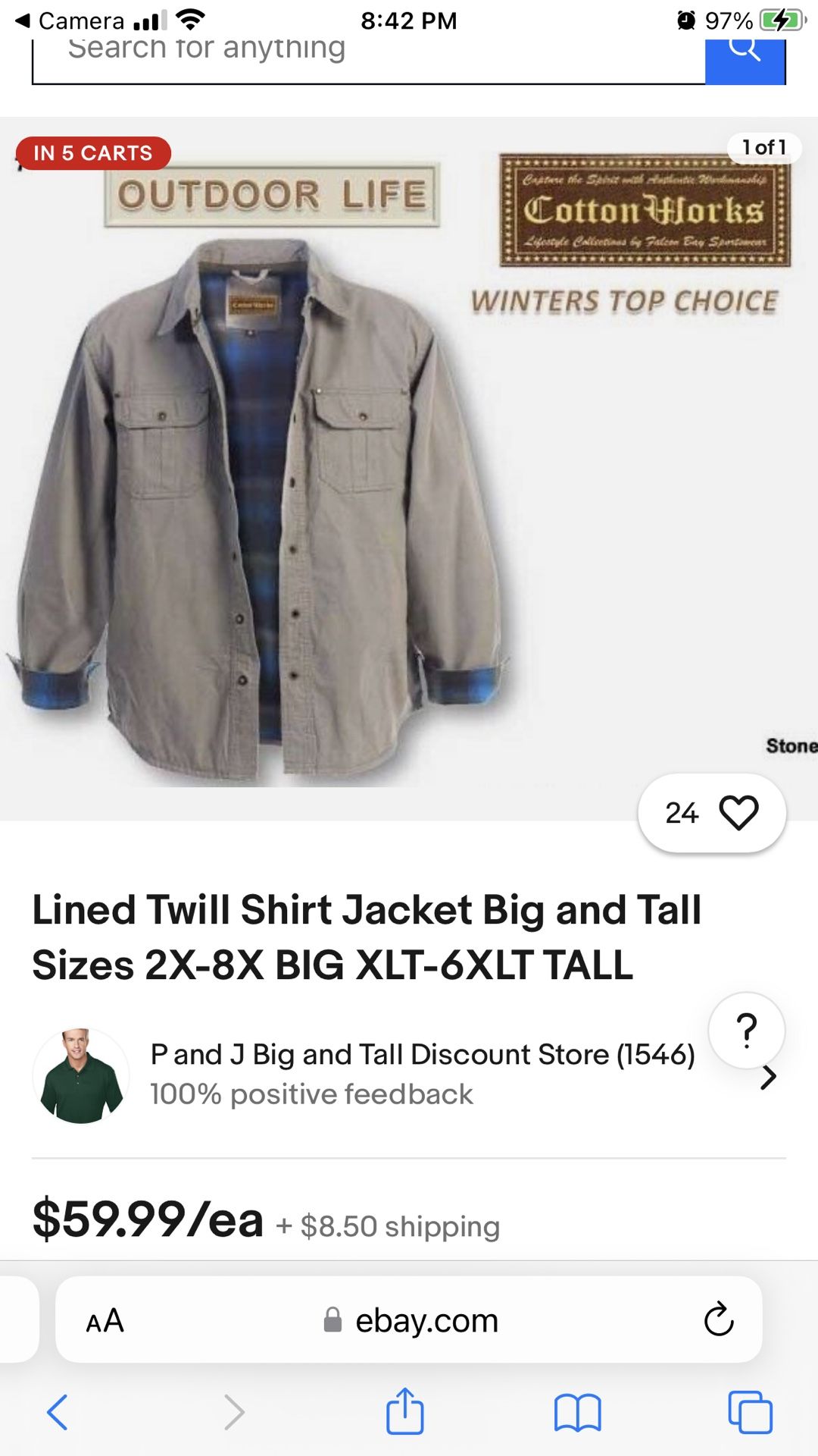 NEW COTTON WORKS LINEN TWILL SHIRT/JACKET 4X STONE COLOR Open To Honest Fair Offers Chamarra /Camisa 4X Color Piedra Acepto Ofertas Justas Y Honestas