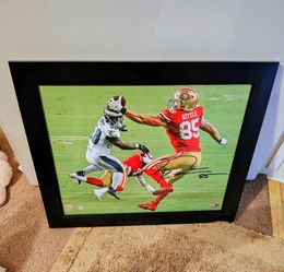George Kittle autographed photo w/ frame