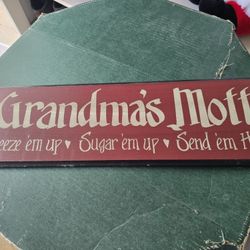 GRANDMA'S MOTTO PLAQUE HANDMADE NEW