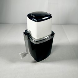 Vintage Black Cream Chrome Swing Away Ice Crusher - Hand Crank Table Model