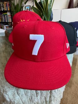 Compound x New Era 9FIFTY Number 7 Snapback Hat Red Rare Streetwear