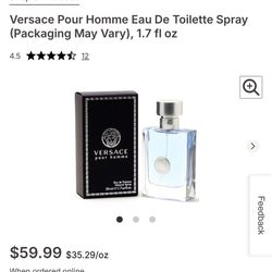 Versace Pour Homme Eau De Toilette Spray (Packaging May Vary), 1.7 fl oz